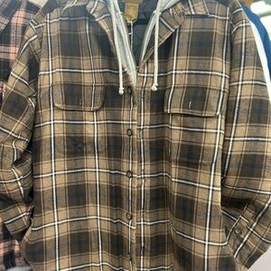St. John's Bay Brown Plaid Button Down Shirt